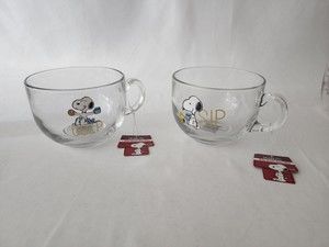 Snoopy Woodstock Peanuts Glass Large SIP and GULP Mug